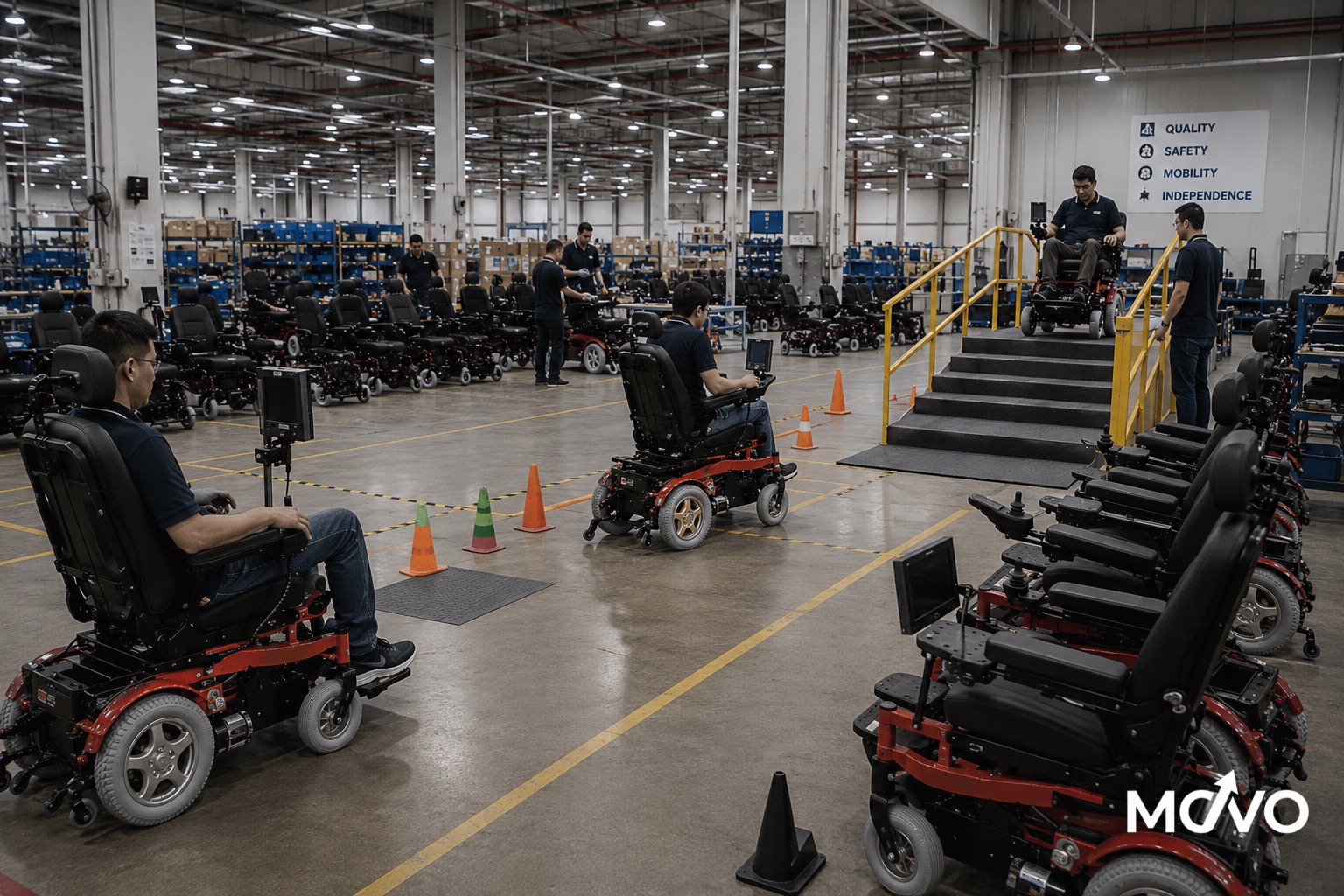 Movo Chair quality validation and stair-testing bay